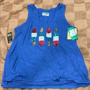 Tipsy Elves tank with Sequin Bomb pops